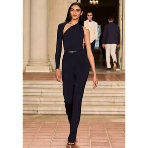 Ralph Lauren Collection Jumpsuit Open Back Sweater Cut Out Shoulder Runway L $3K